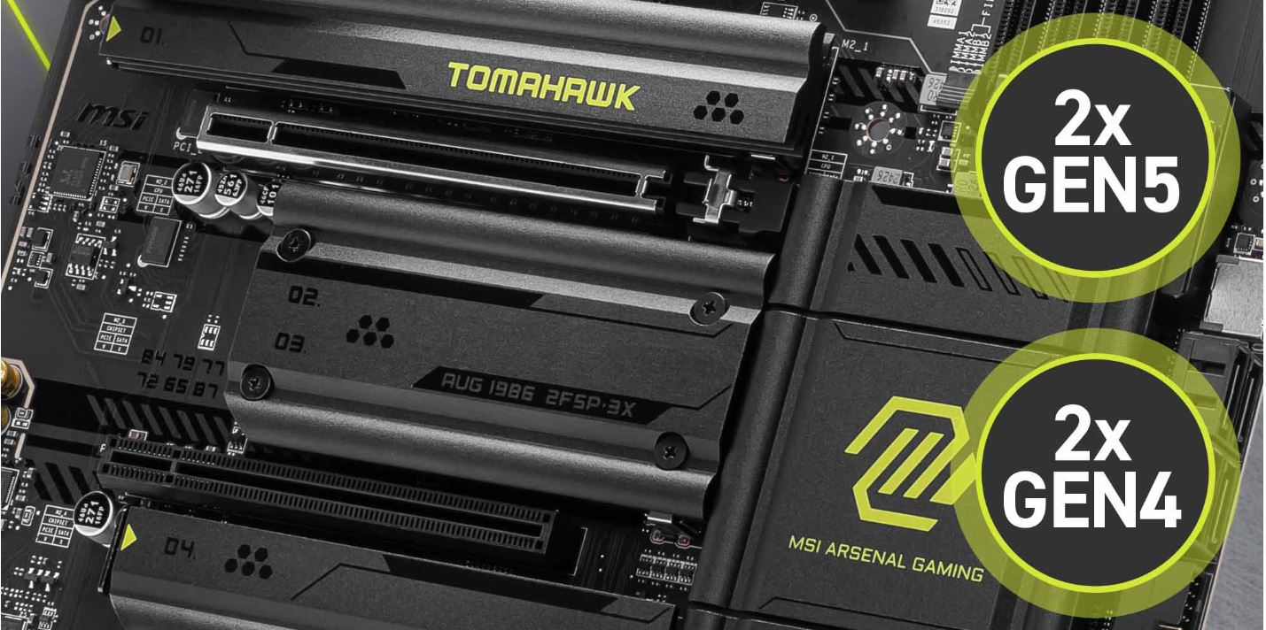 MSI MAG X870 TOMAHAWK WIFI AM5 ATX Gaming Motherboard, 4x SATA 6Gb/s, AMD WiFi 7,USB 4.0